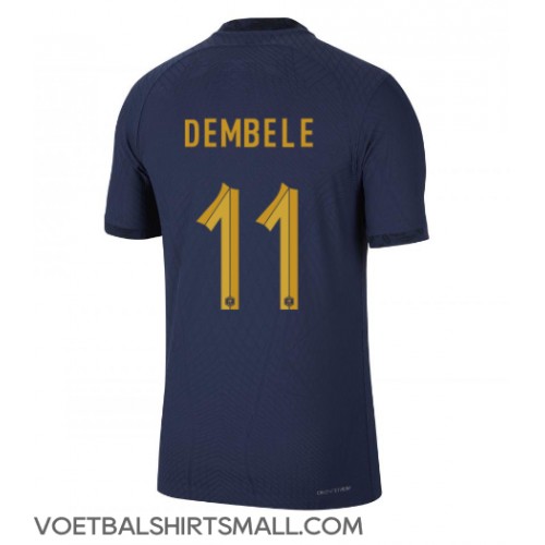 Frankrijk Ousmane Dembele #11 Voetbalkleding Thuisshirt WK 2022 Korte Mouwen
